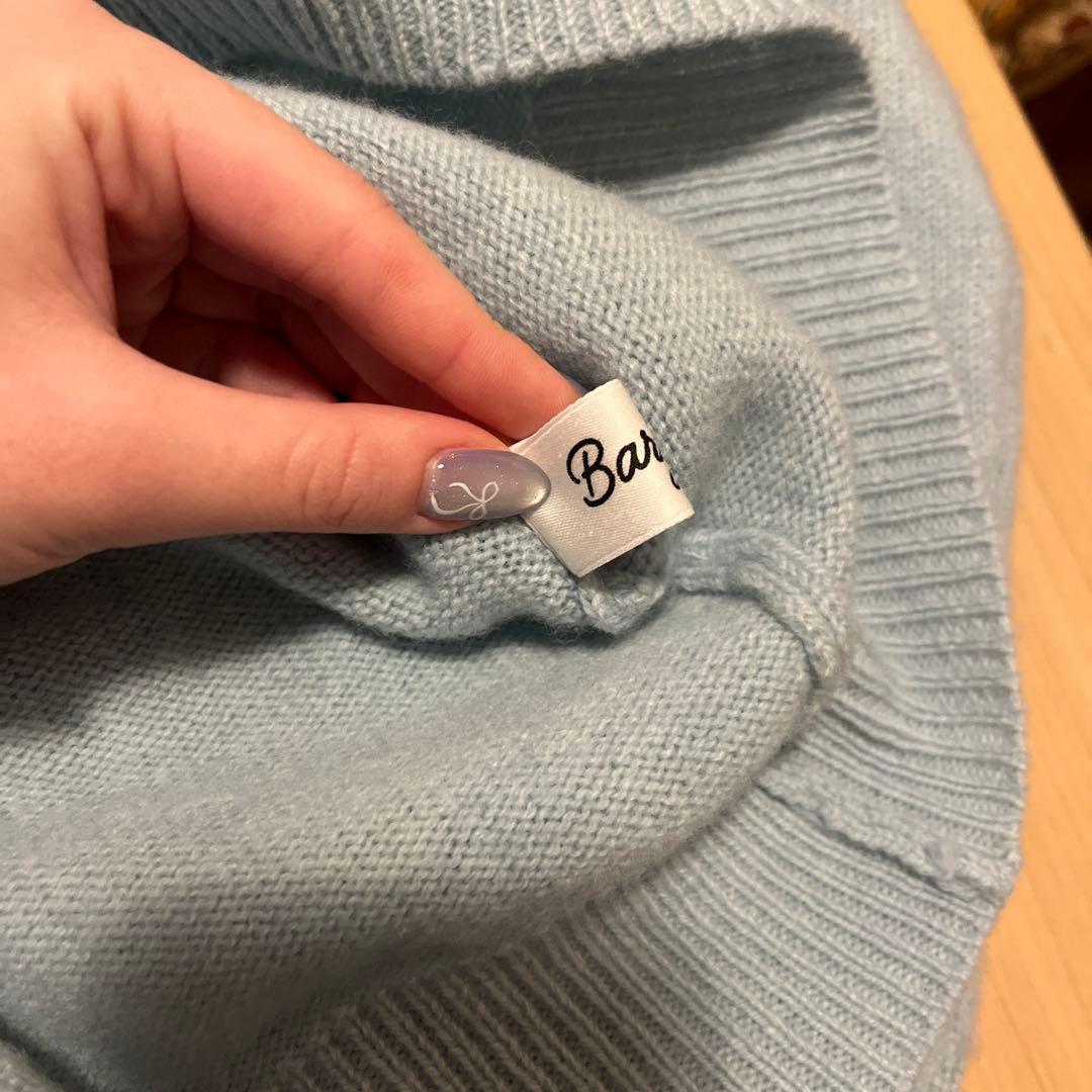 Bargiee HEARTH BUTTON KNIT BLUE ブルー