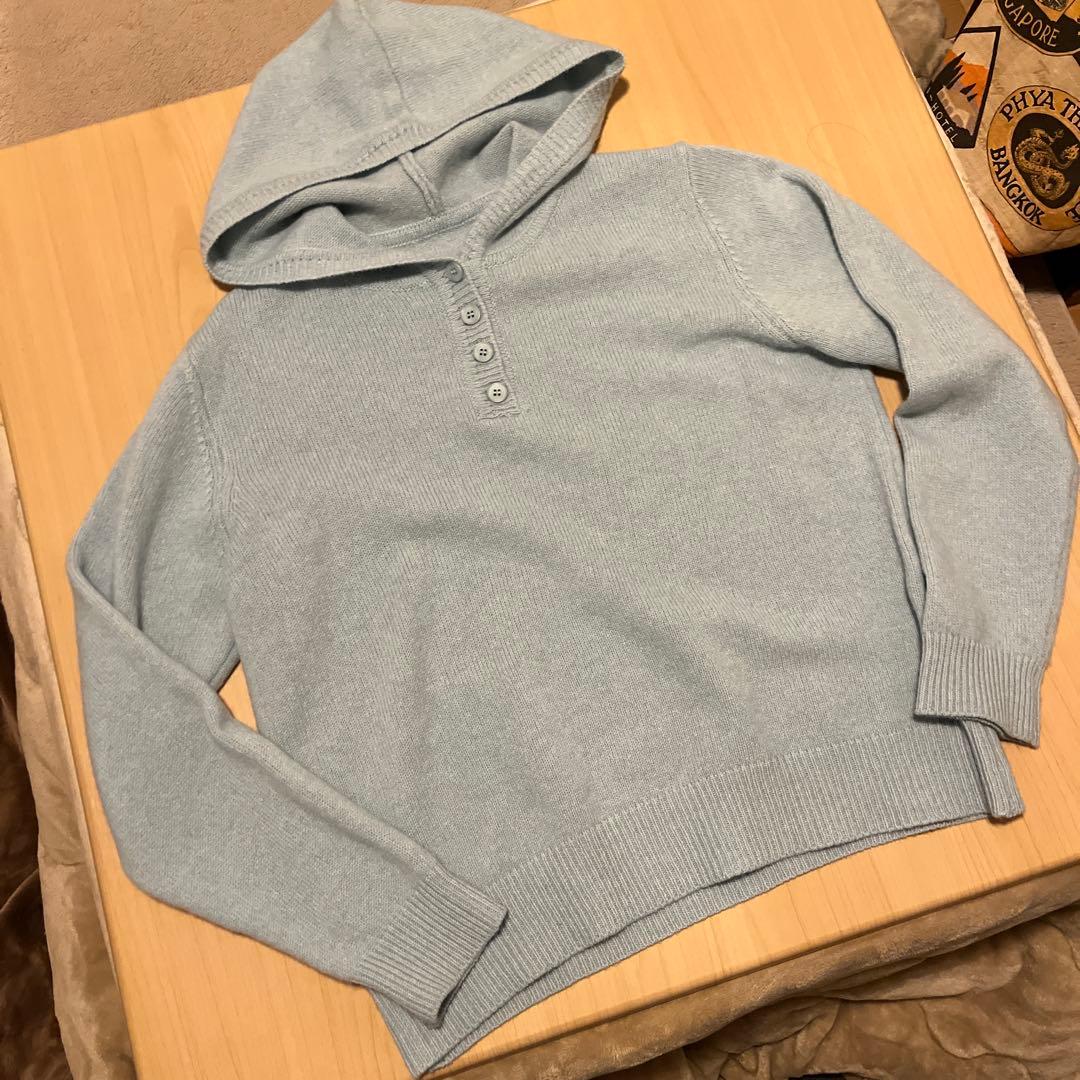 Bargiee HEARTH BUTTON KNIT BLUE ブルー