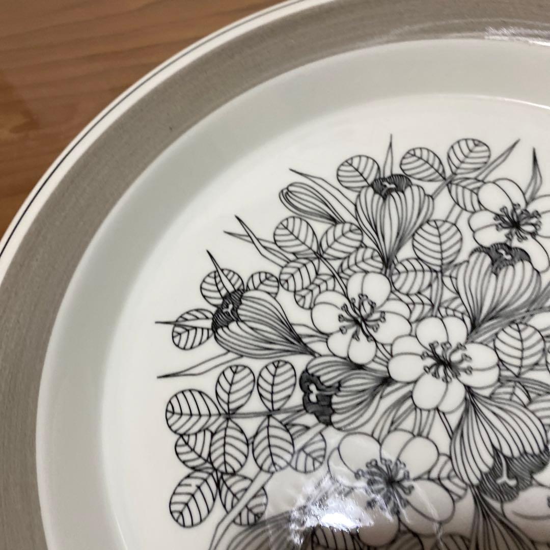 クロッカス　アラビア　グレーリム　プレート　26㎝　中皿　大皿　ブラック　D