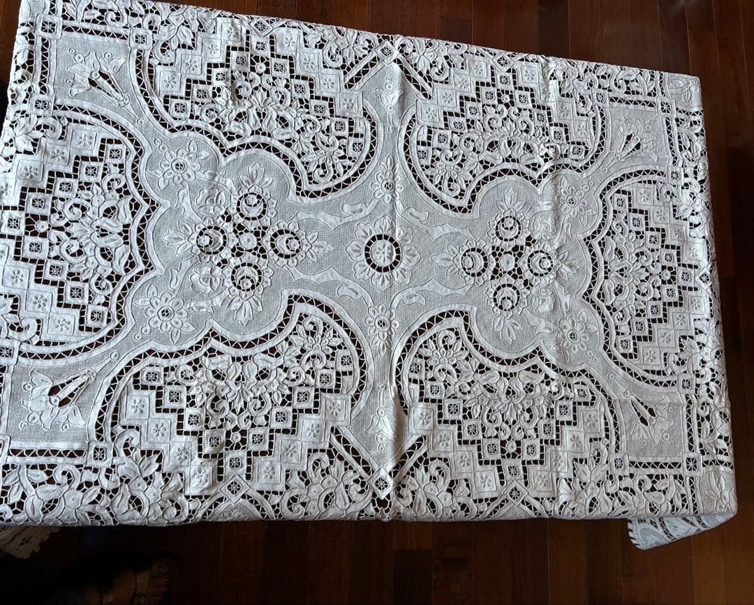 汕頭刺繍テーブルクロス　希少