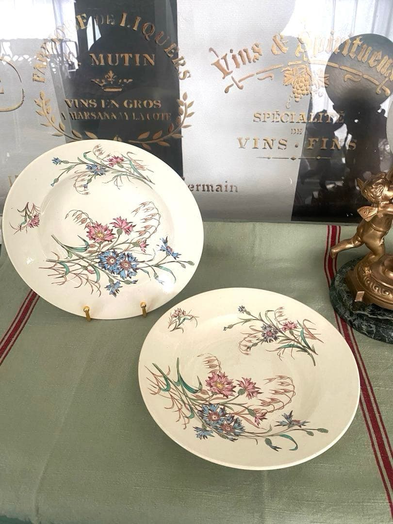 フランスアンティークLunevilleリュネヴィルBLEUET矢車菊 深皿【A】