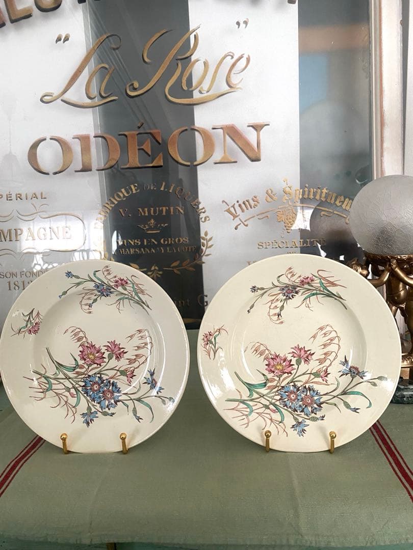 フランスアンティークLunevilleリュネヴィルBLEUET矢車菊 深皿【A】