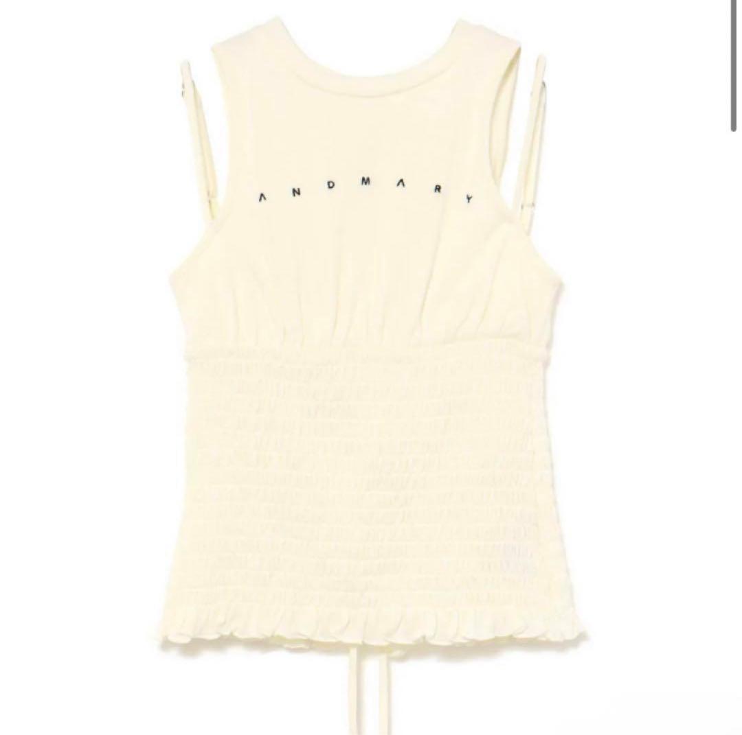 トップス Ami shirring logo tops andmary