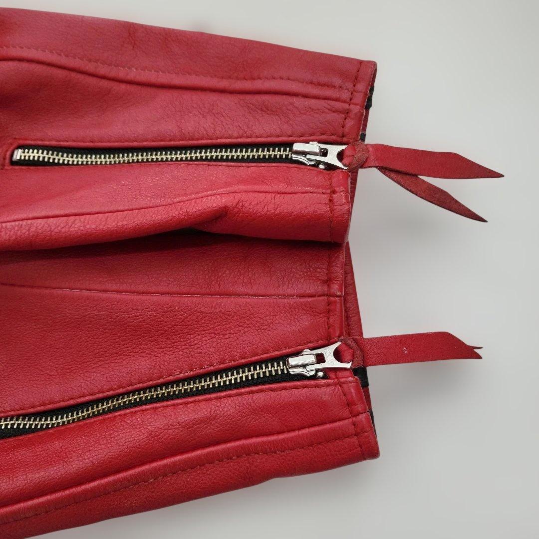 【TK】ショット　100周年記念モデル　レッドレザージャケット 国旗