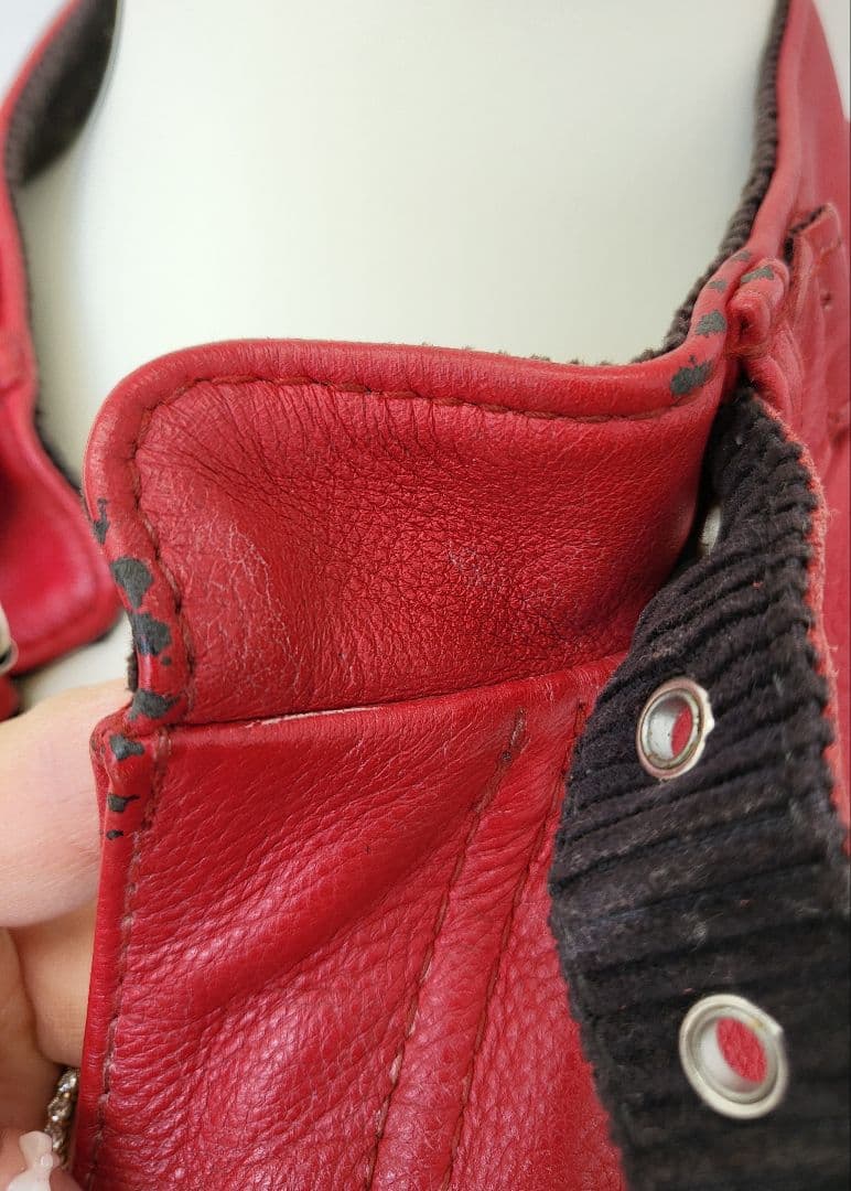 【TK】ショット　100周年記念モデル　レッドレザージャケット 国旗