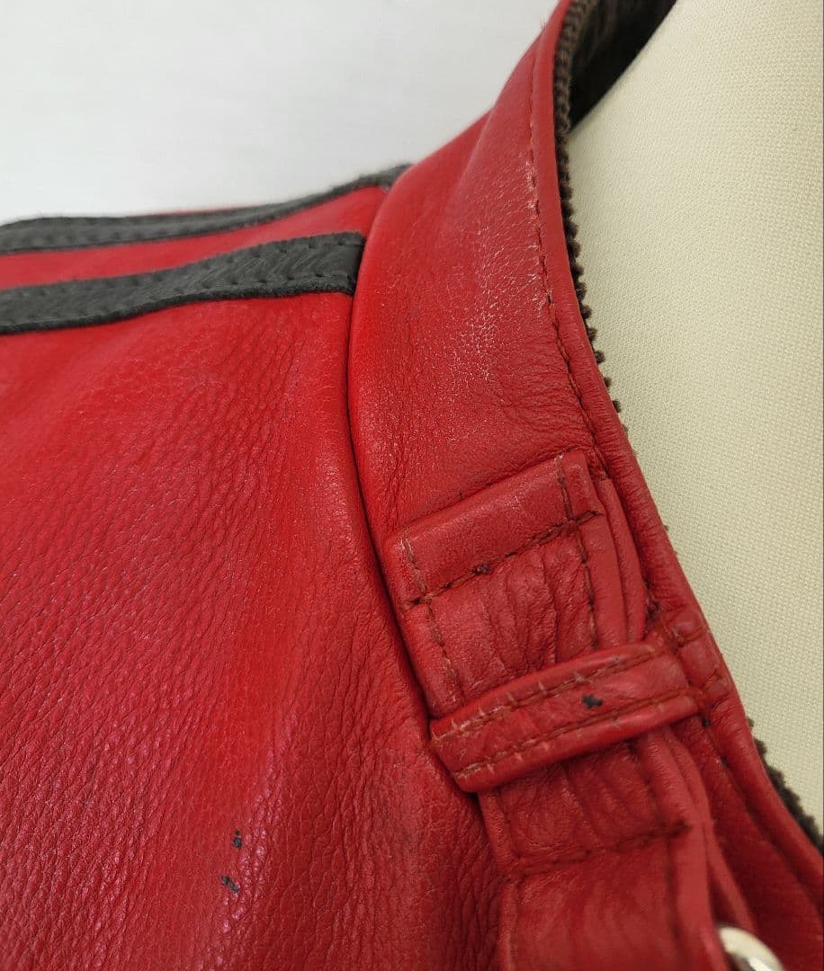 【TK】ショット　100周年記念モデル　レッドレザージャケット 国旗