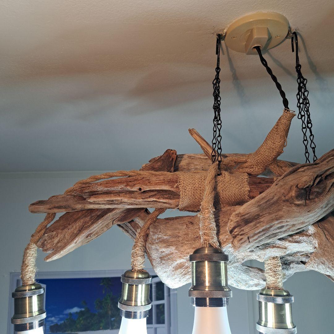 流木インテリア　LED6灯付　ヴィンテージソケット　6～15帖　リビングにどうぞ