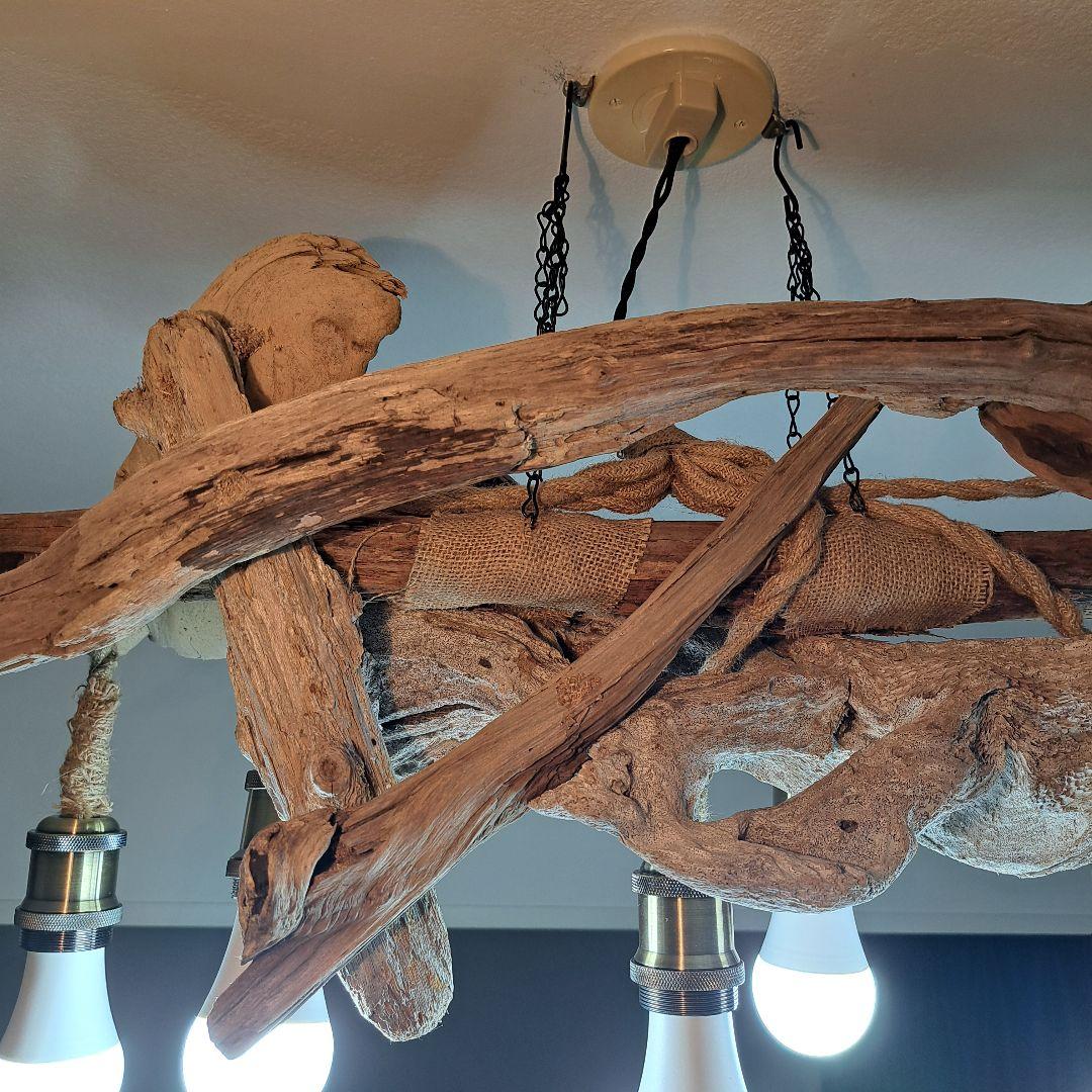 流木インテリア　LED6灯付　ヴィンテージソケット　6～15帖　リビングにどうぞ