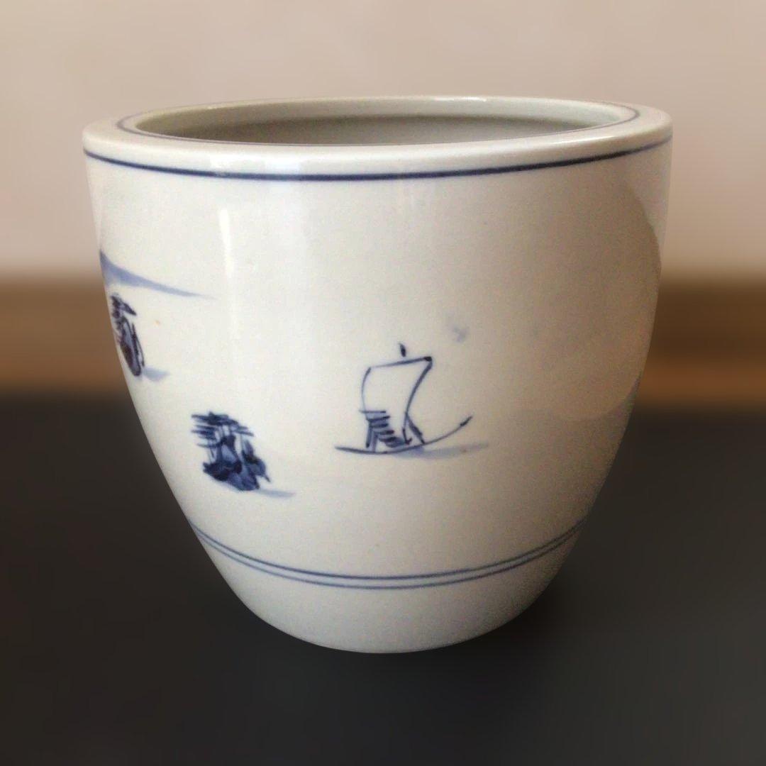 出石焼　アンティーク　手あぶり　火鉢　鉢カバー　骨董　一対