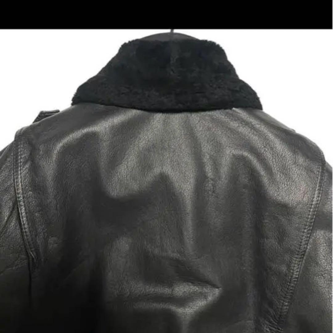 【ヴィンテージ古着】 G1 フライトジャケット レザー ムートンボア襟 裏地総柄