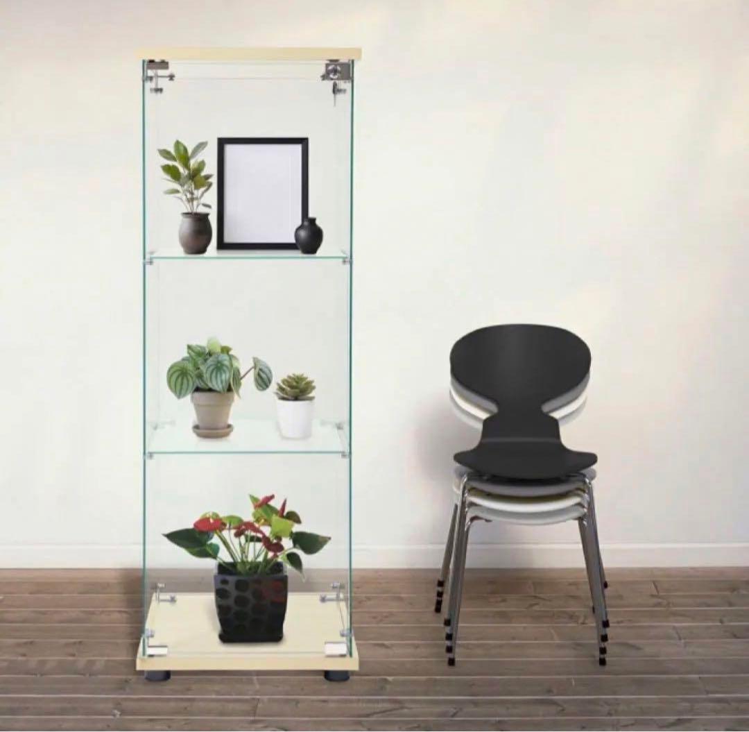 ガラスコレクションケース 3段ガラス フィギュア 棚 コレクションラック