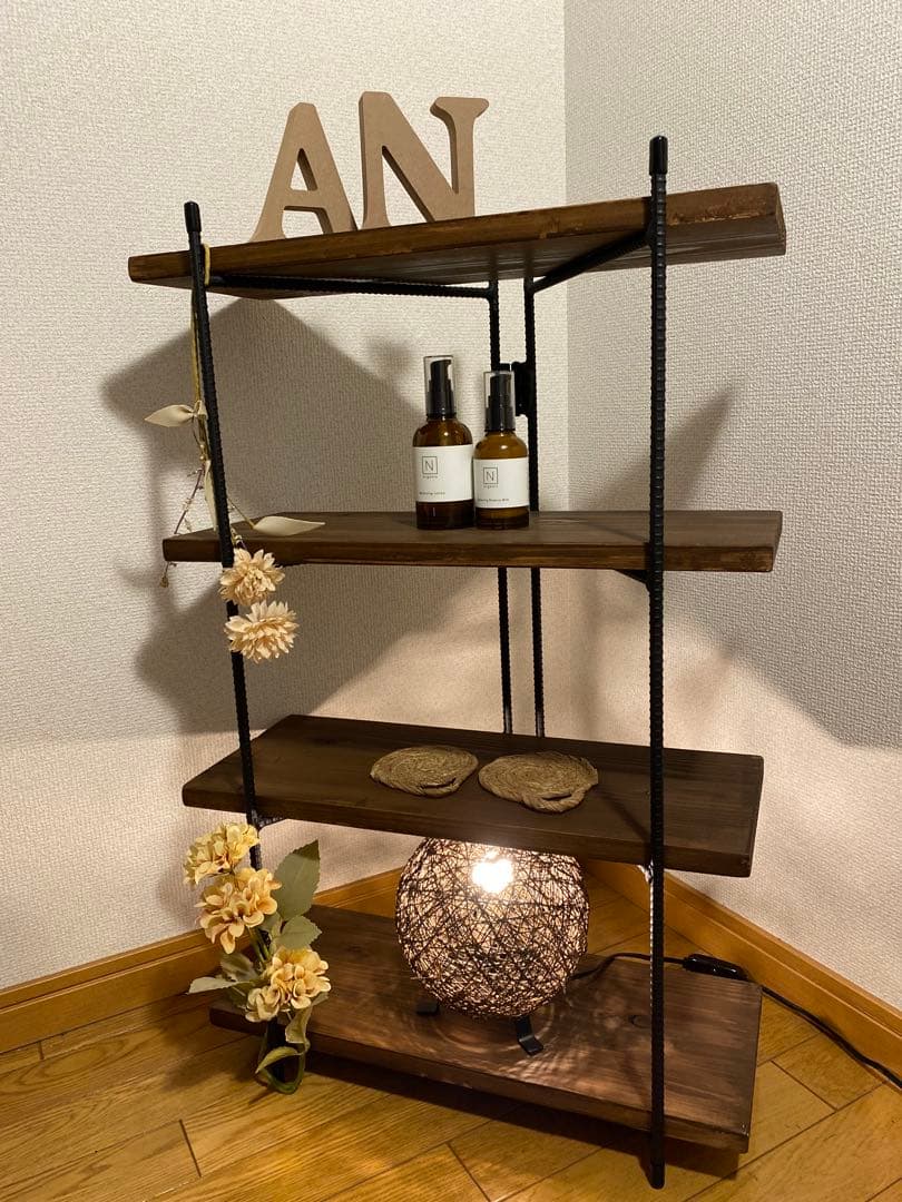 アイアン3段ラック【折りたたみラック】天板付