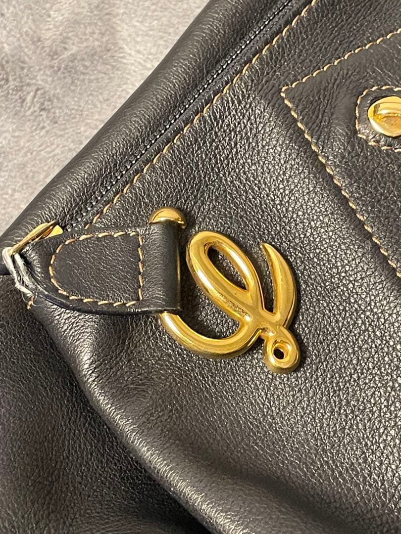 【美品】LOEWE アントン　バックパック　リュックサック　レザー　ブラック