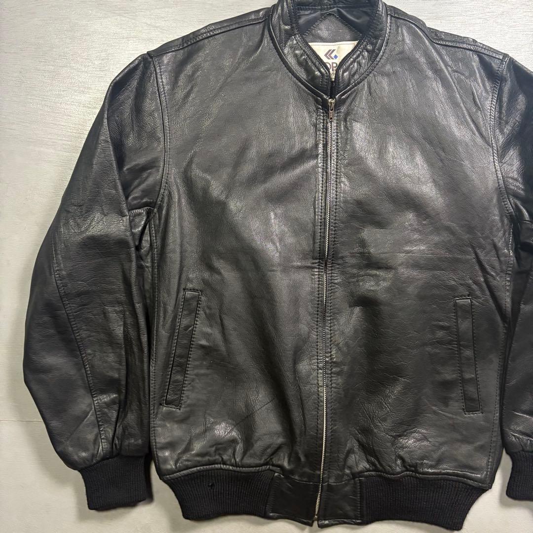 vintage レザージャケット　ブルゾン　ma-1 短丈　本革オールレザー