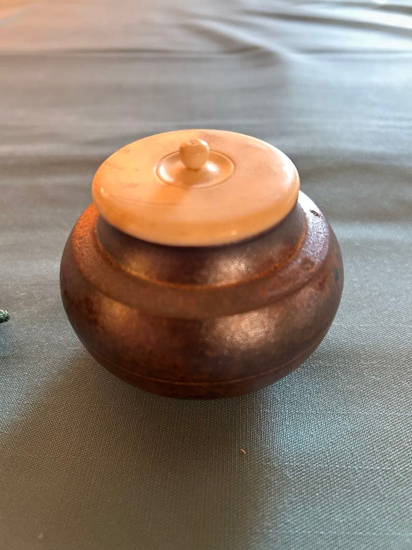 趙誠主（チョ・ソンジュ）作　茶道具 茶入 陶器 巾着袋 木箱入り