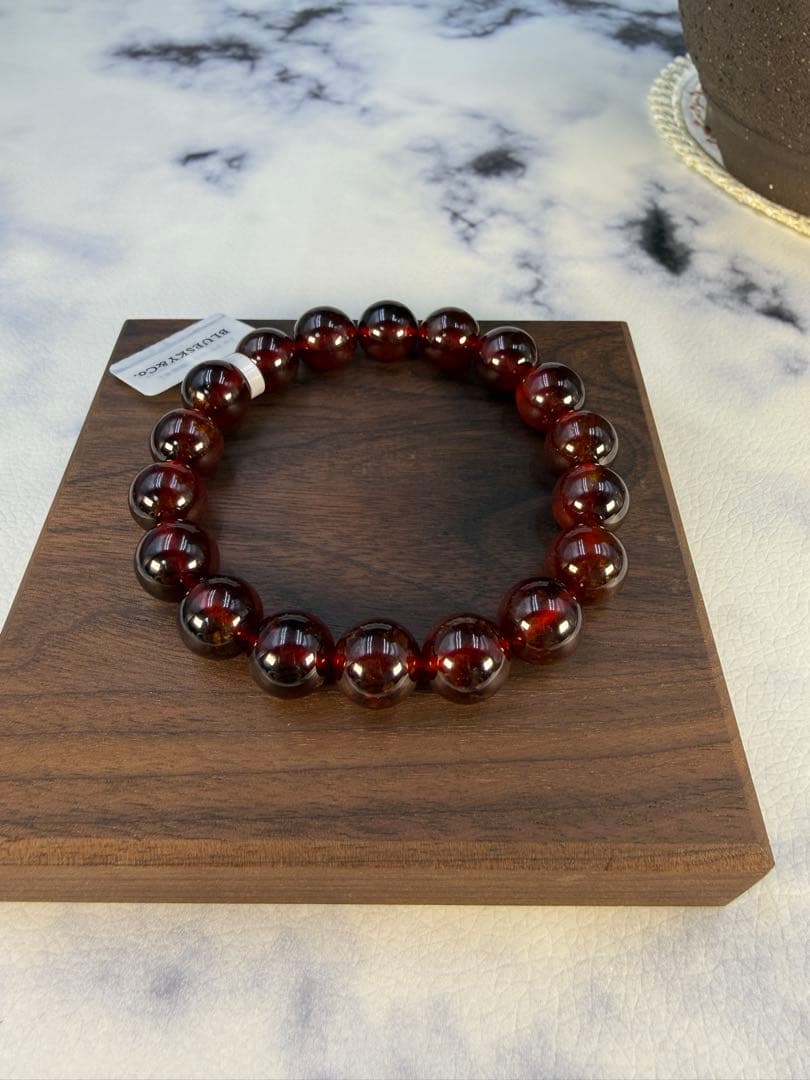 高品質＊美しい天然石　ガーネット　ブレスレット　大玉