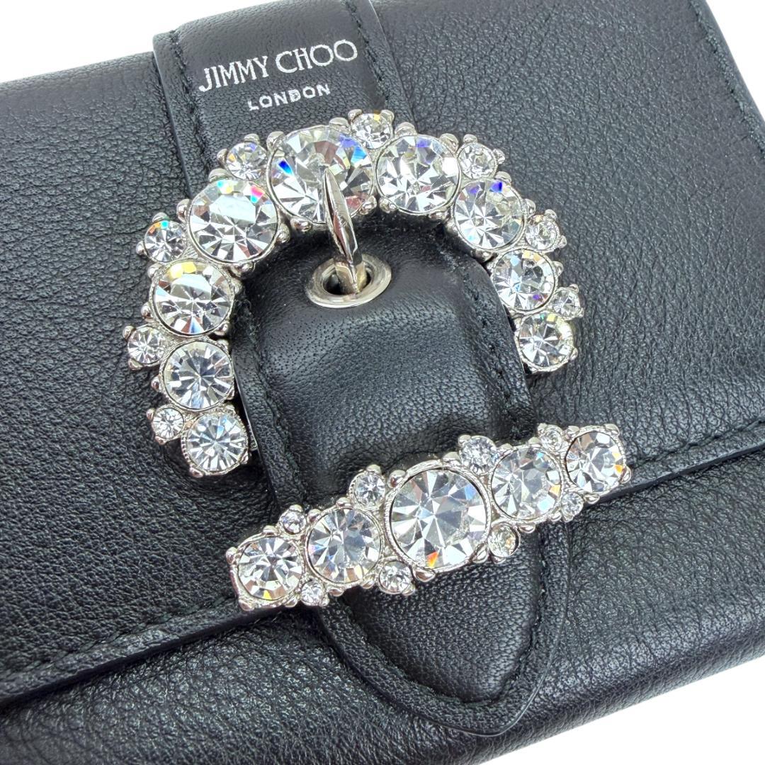 JIMMY CHOO 三つ折り財布 コンパクトウォレット CHERI ビジュー