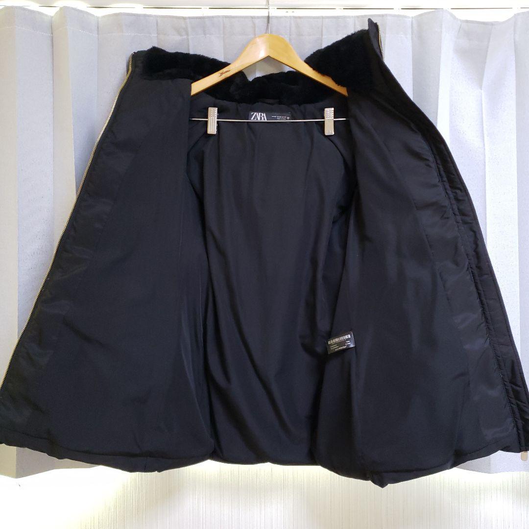 美品 XSサイズ ZARA セミロング丈ファー付きダウン