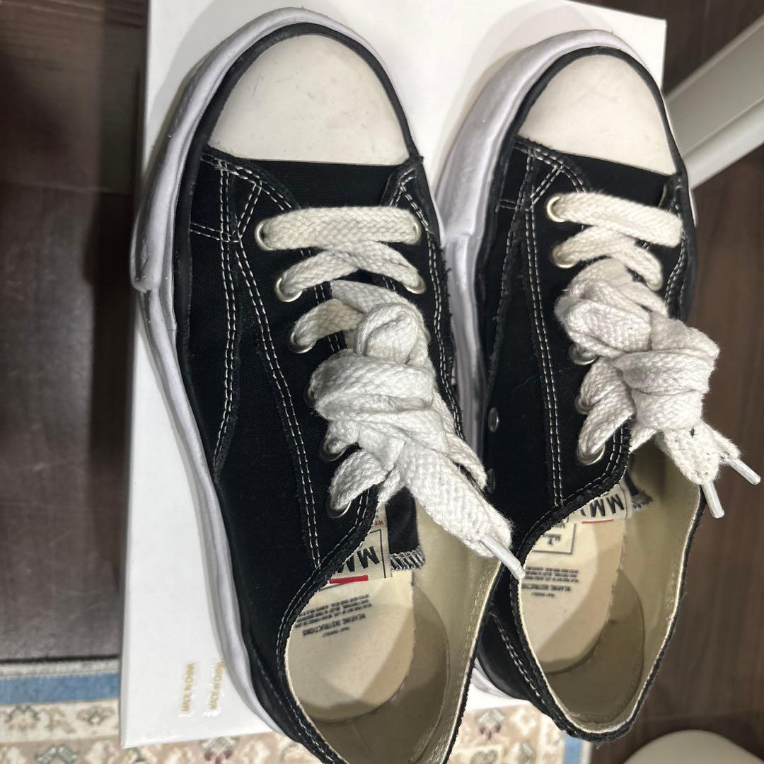 MIHARA YASUHIRO ブラック キャンバス スニーカー