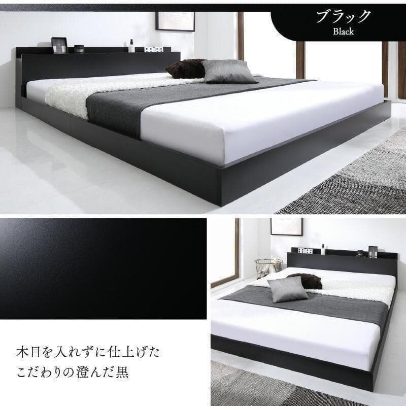 セール！新品 送料込 ダブルベッド マットレス付 棚 コンセント付 ホワイト