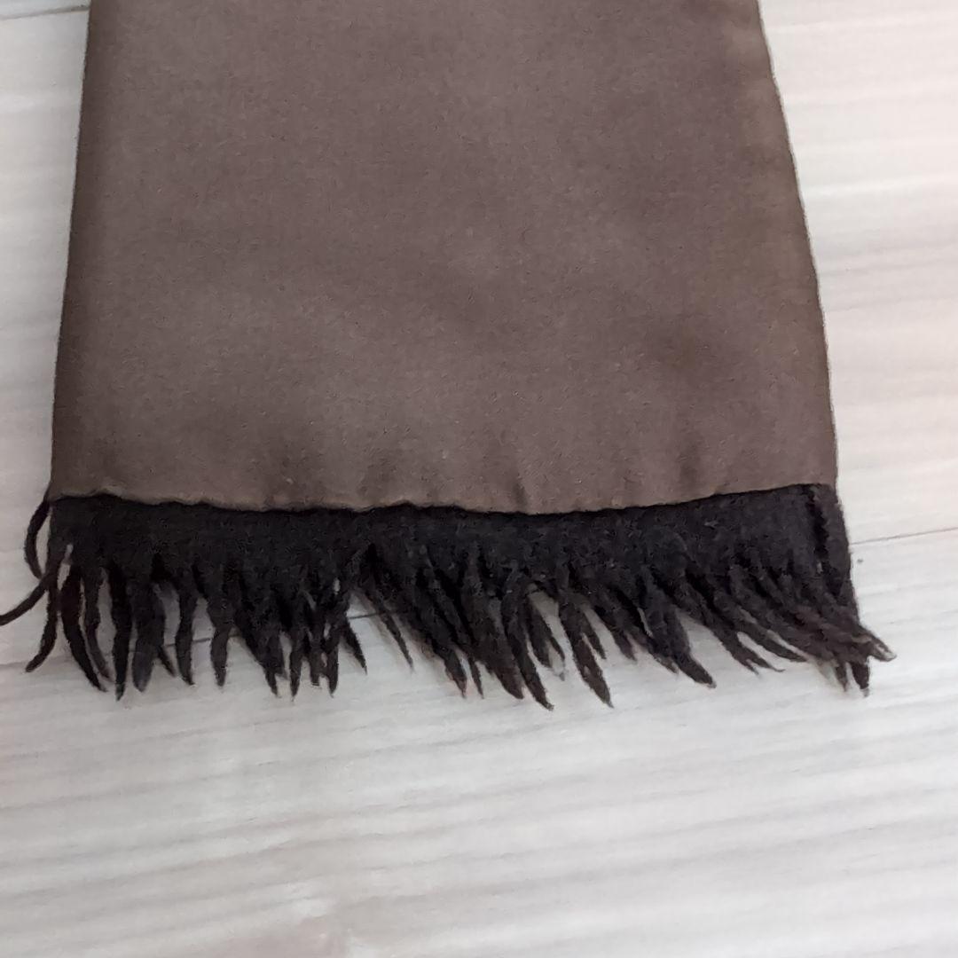 エルメス 馬具 総柄 シルク×カシミヤ フリンジ マフラー