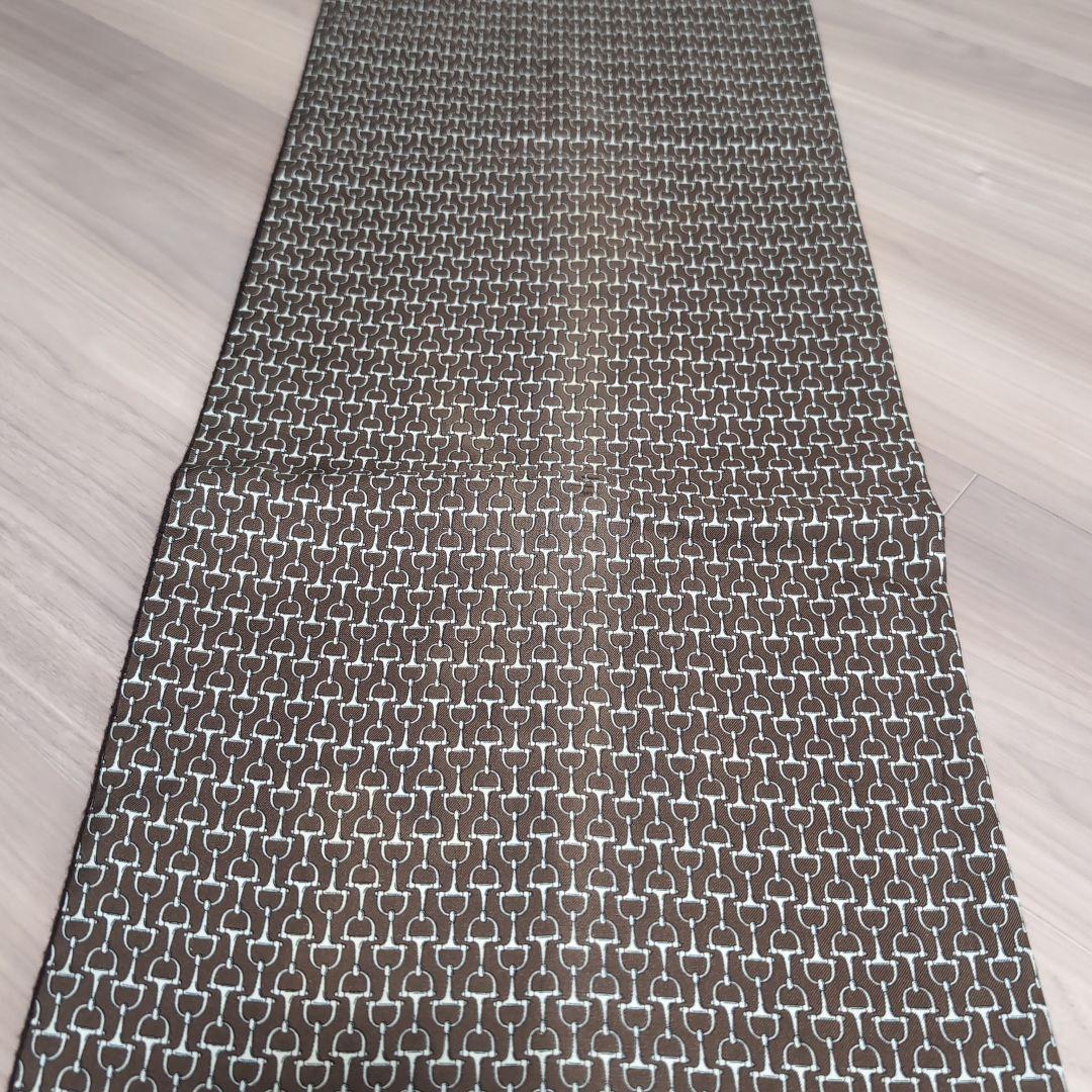 エルメス 馬具 総柄 シルク×カシミヤ フリンジ マフラー