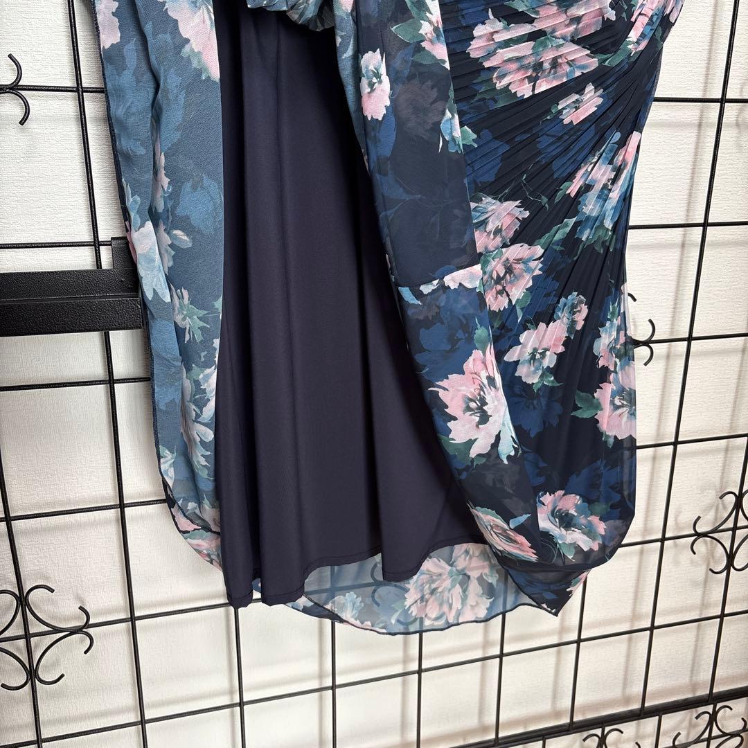 【美品】Rose Tiara ネイビー フラワー ロングワンピース