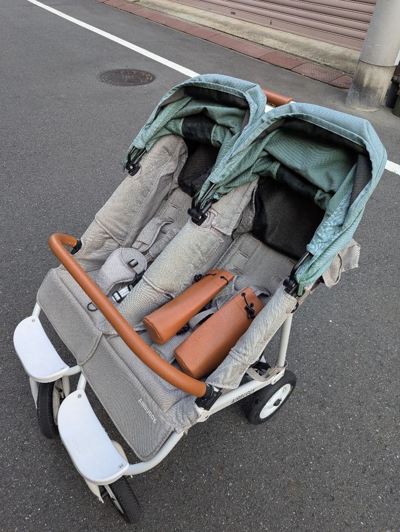 【専用】[Air Buggy]双子ベビーカー グリーン 浅草直接引渡し可