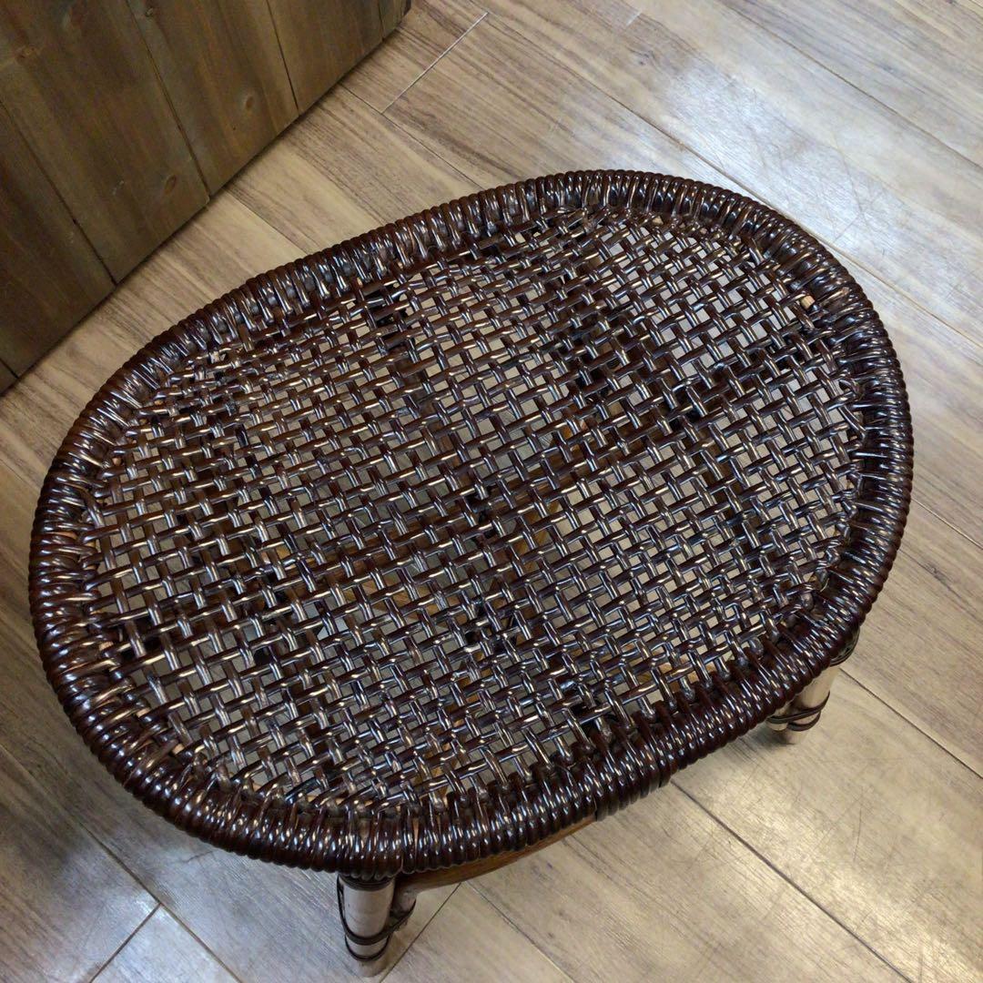 ツルヤ商店 籐源郷 スツール だ円 USEDラタン 国産品手作り 現行品