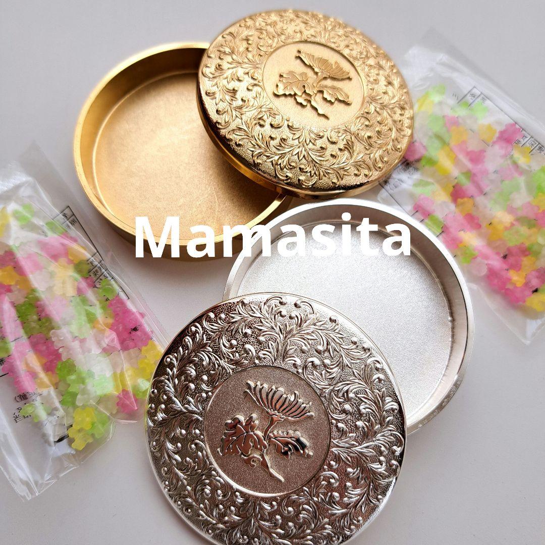 皇居 菊葉小箱 ボンボニエール 金銀2個セット　新品未開封品