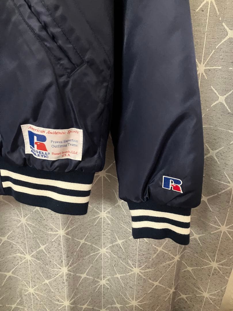 RUSSELL ATHLETIC ネイビー　バック　ロゴスタジャン　タグ付未使用