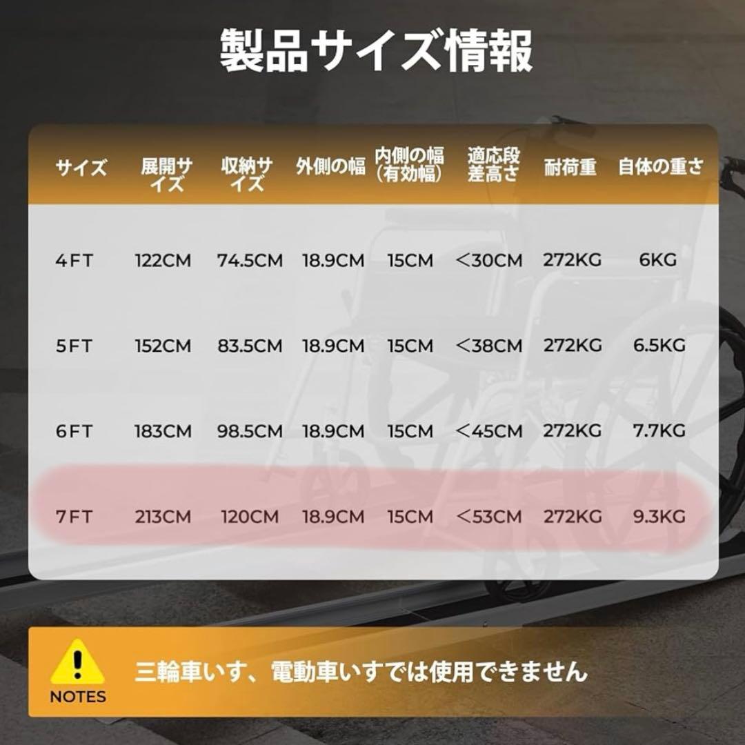スライド式スロープ 120〜213cm 段差解消 車椅子
