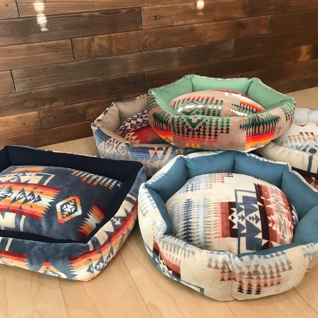 ペットベッド　ハンドメイド465 ペンドルトンリメイク　猫ベッド　犬ベッド