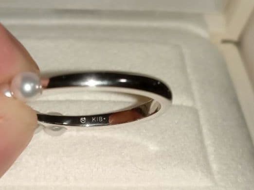 MIKIMOTO ミキモト アコヤ真珠 ベビーパール リング K18WG 15号