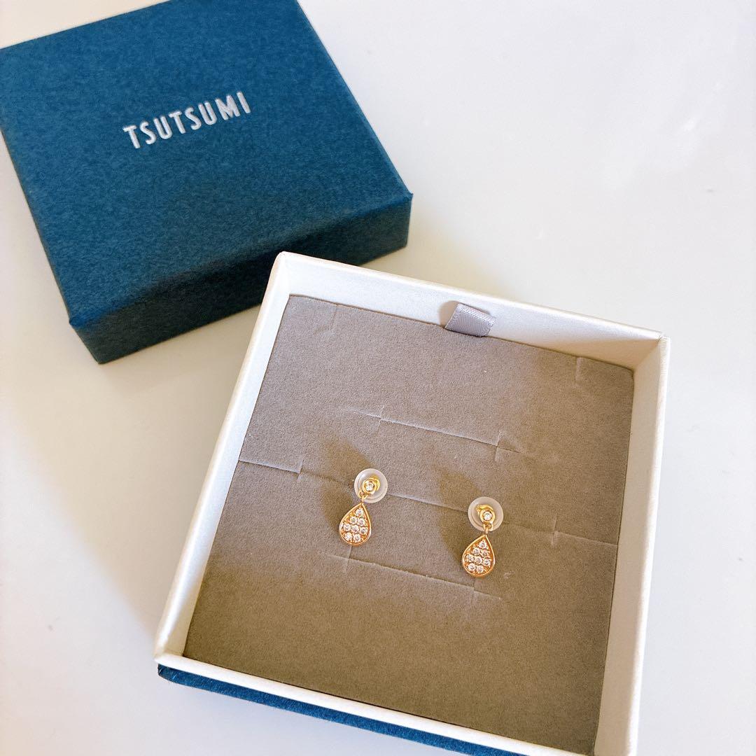 【週末限定価格】美品ジュエリーツツミ K18YG ダイヤモンドピアス