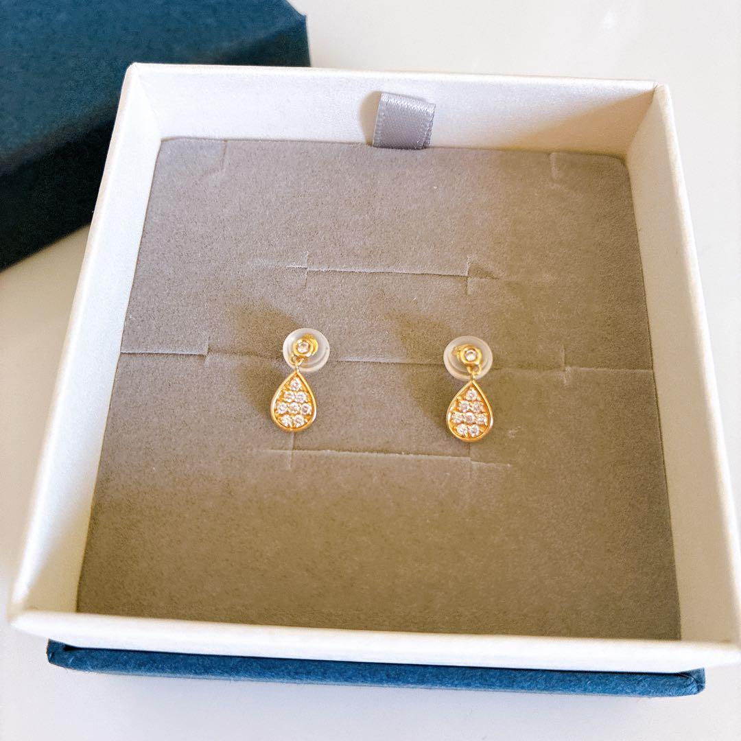 【週末限定価格】美品ジュエリーツツミ K18YG ダイヤモンドピアス