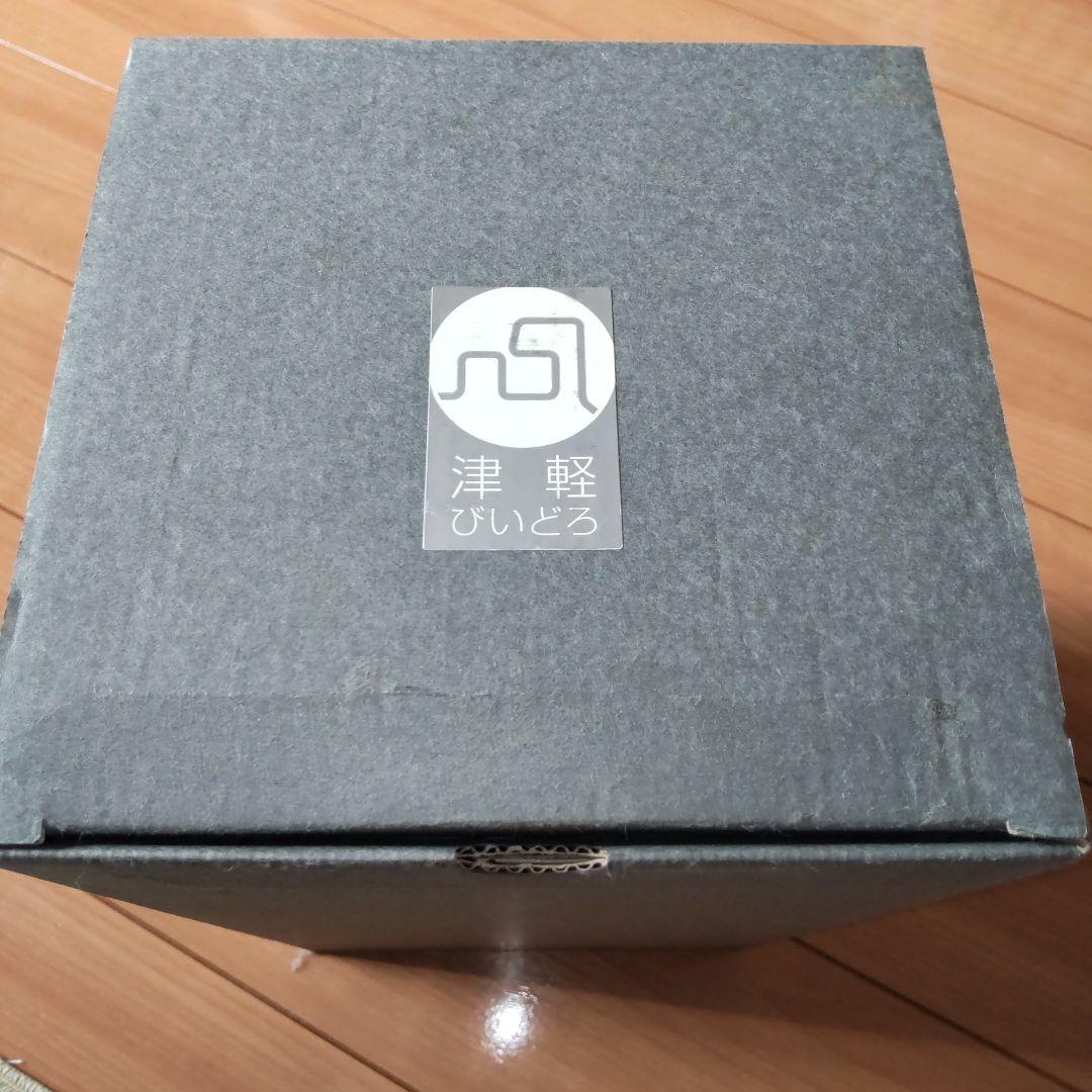 【新品・未使用】津軽びいどろ　日本製　花瓶　金色模様　短冊模様　伝統工芸品