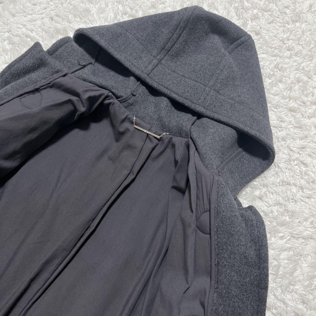 Mila Owen ロング ダッフルコート チャコールグレー