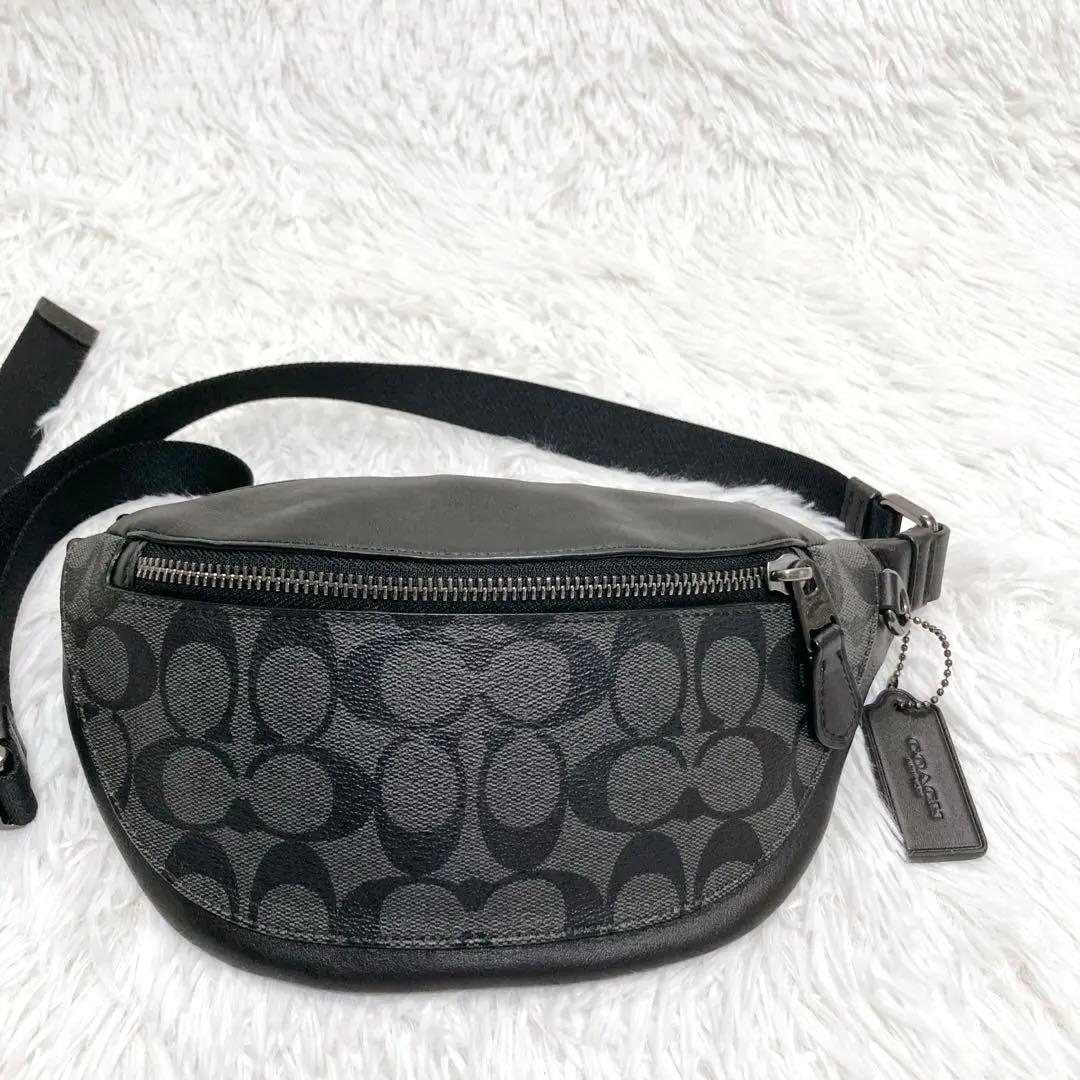 COACH コーチ シグネチャー PVC/レザー ウエストバッグ F84711