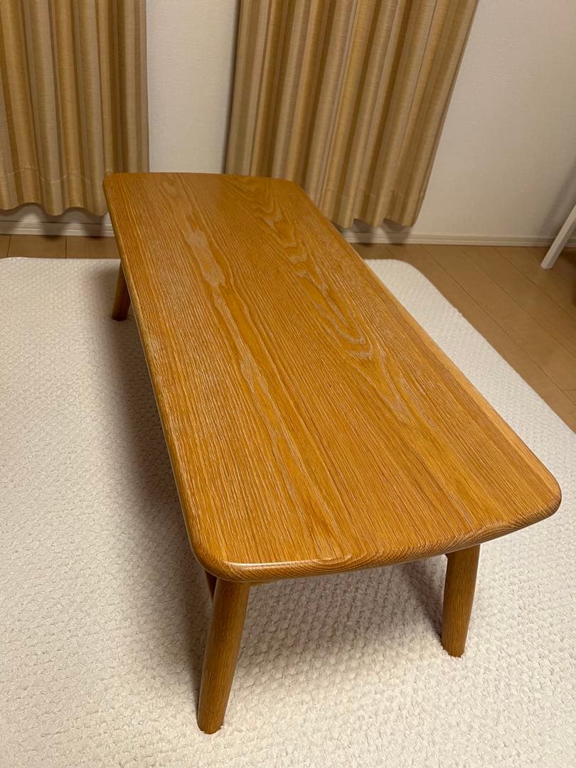 完成品ナラ材 リビングローテーブル 角が丸