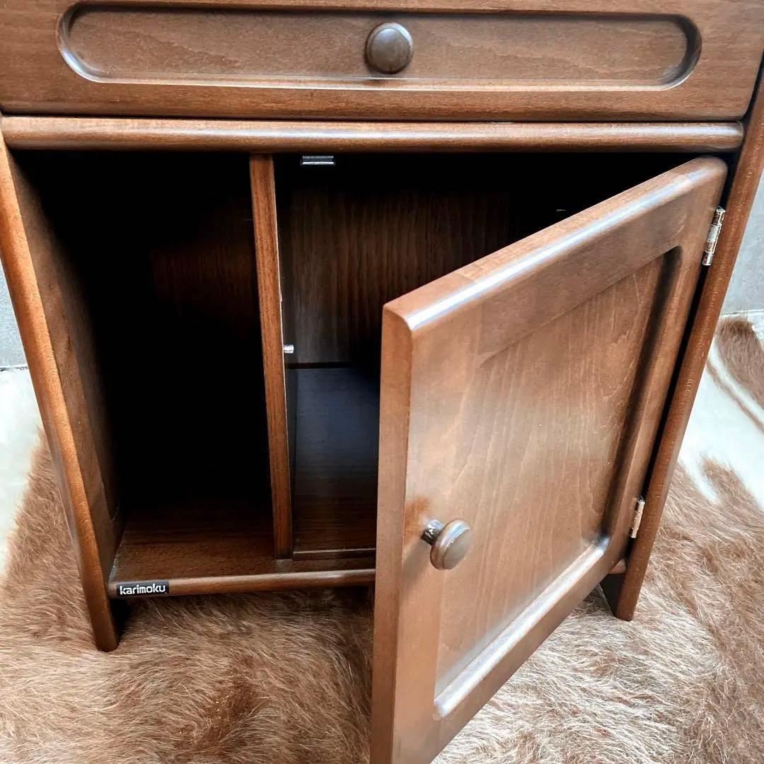 karimoku カリモク 電話台 コンセント付 キャビネット オールドカリモク