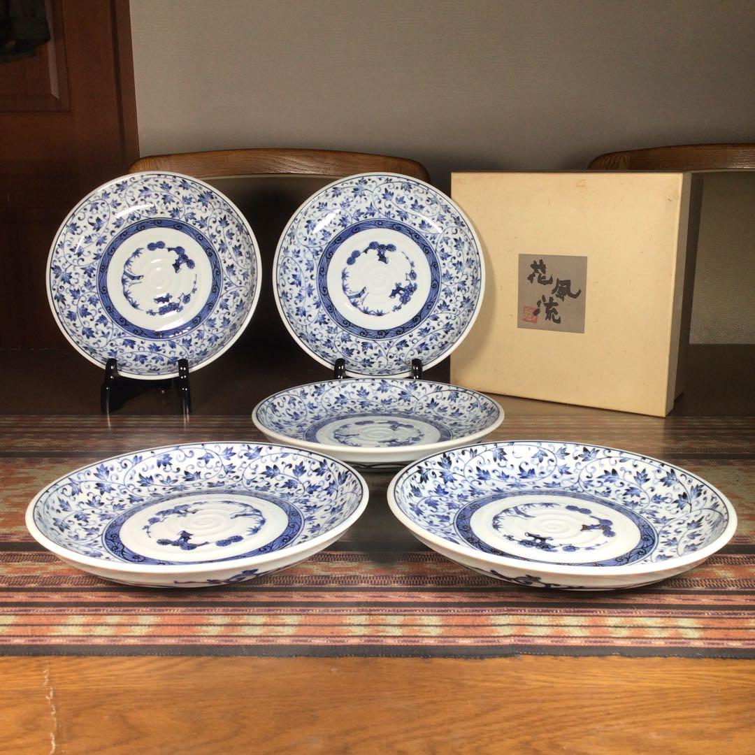 『ワクワクうー特価』　有田焼　龍峰　『花風流　古伊万里唐草』　大皿　5枚