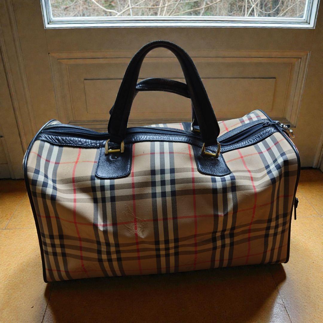 平成 レトロ バーバリー ヴィンテージ ノバチェック ボストンバッグ