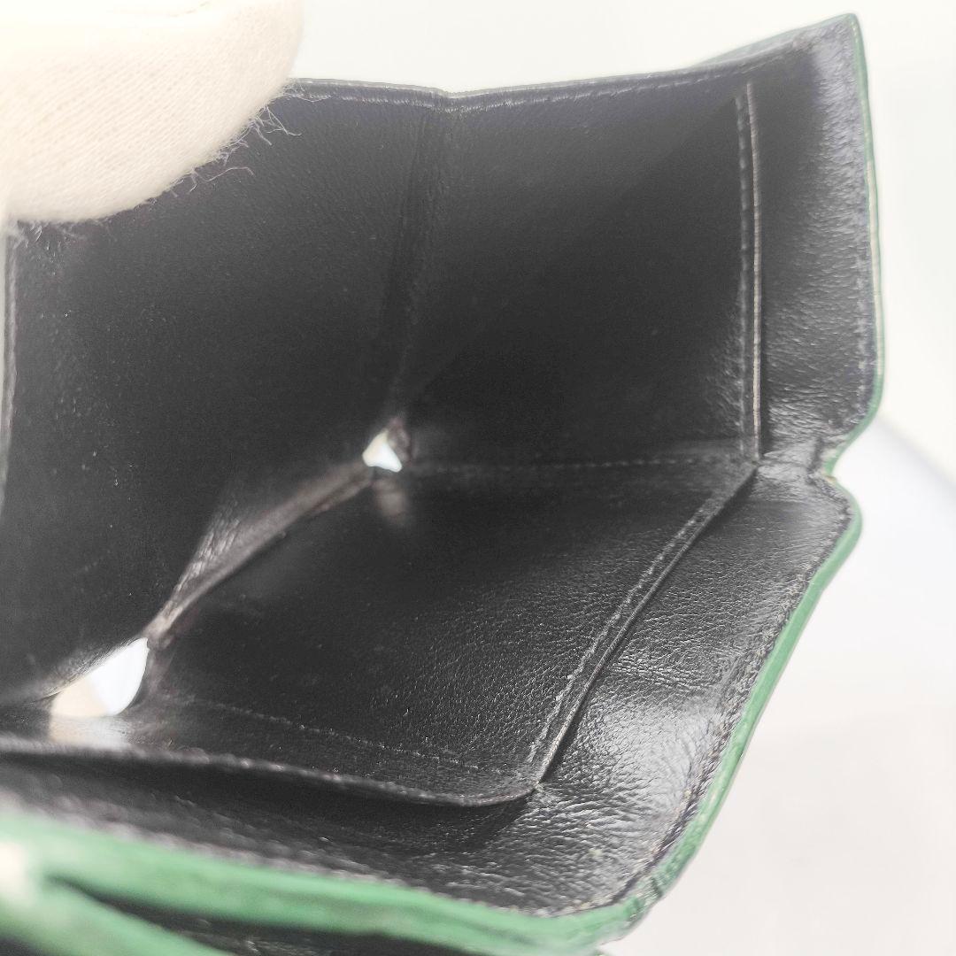 美品 バレンシアガ クロコ 三つ折り財布 コンパクトウォレット ミニ財布