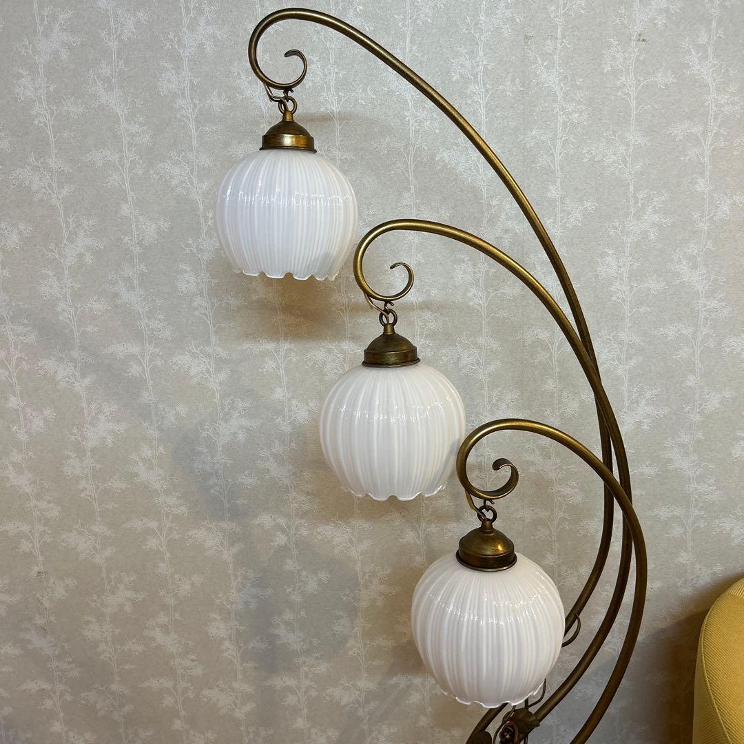 【専用】bika　レトロアンティーク フロアランプ 3灯