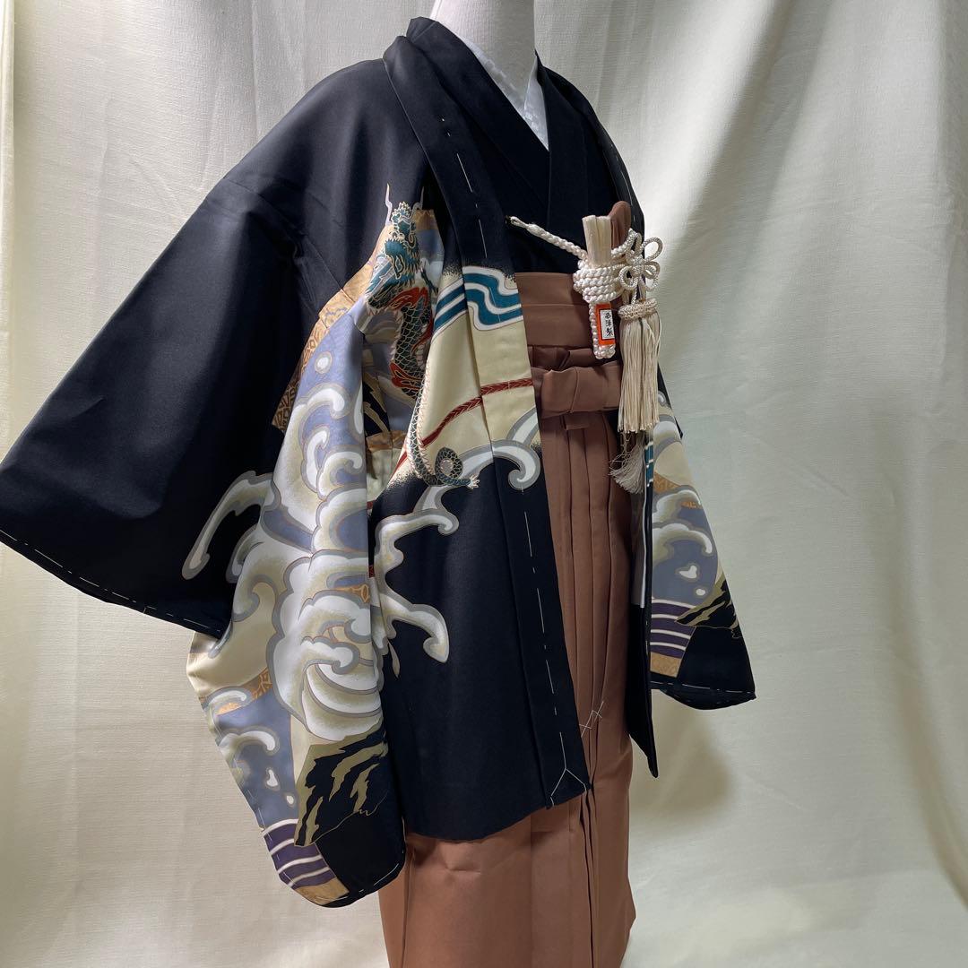 黒地龍と兜伝統柄☆七五三　男の子　５歳着物セット