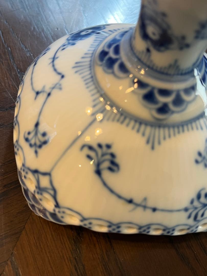 ロイヤルコペンハーゲン フルレース キャンドルスタンド　蝋燭台　2客セット