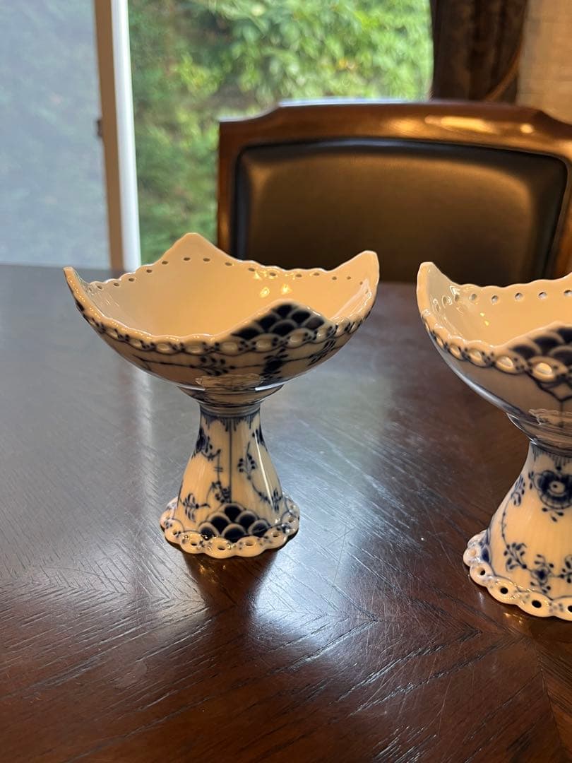 ロイヤルコペンハーゲン フルレース キャンドルスタンド　蝋燭台　2客セット