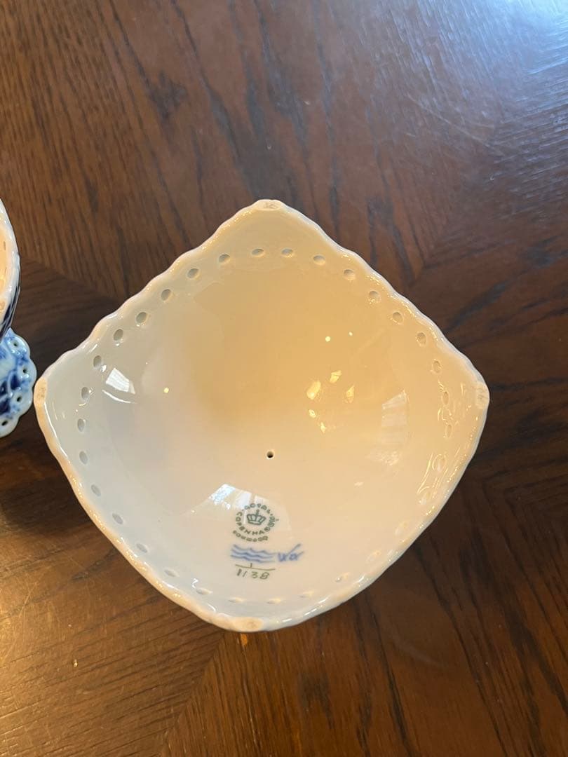 ロイヤルコペンハーゲン フルレース キャンドルスタンド　蝋燭台　2客セット