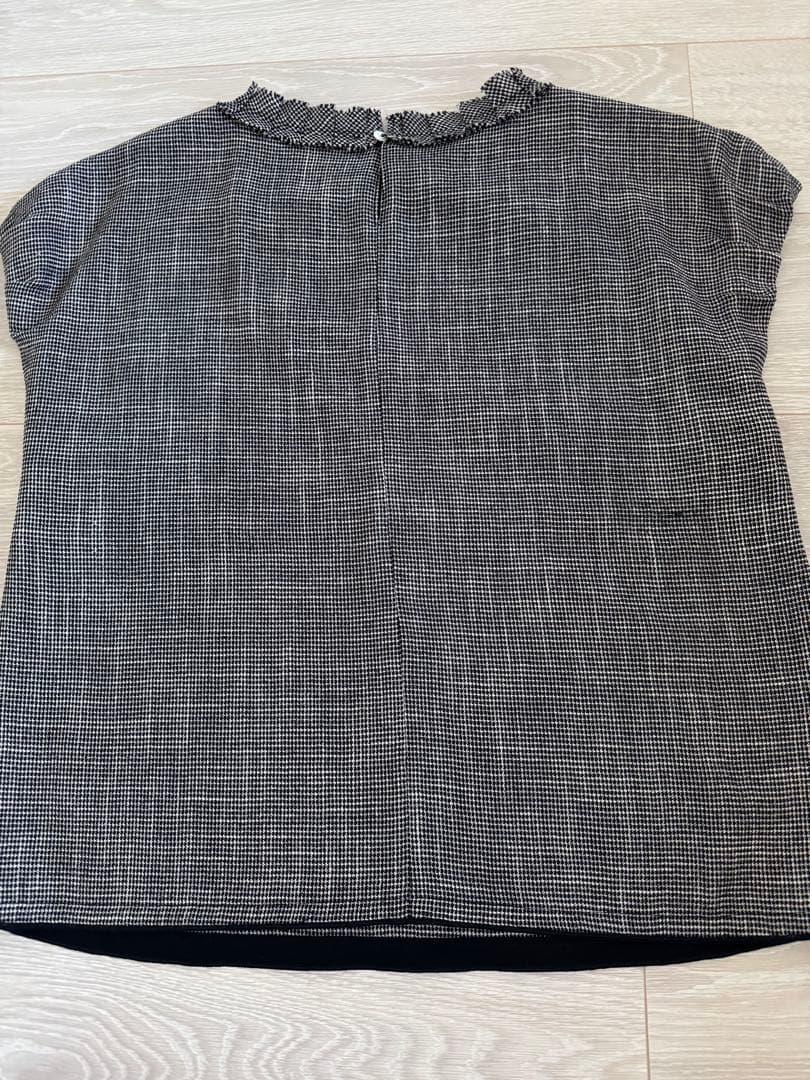 ballsey ポリエステルレーヨン カラミ フレンチスリーブブラウス